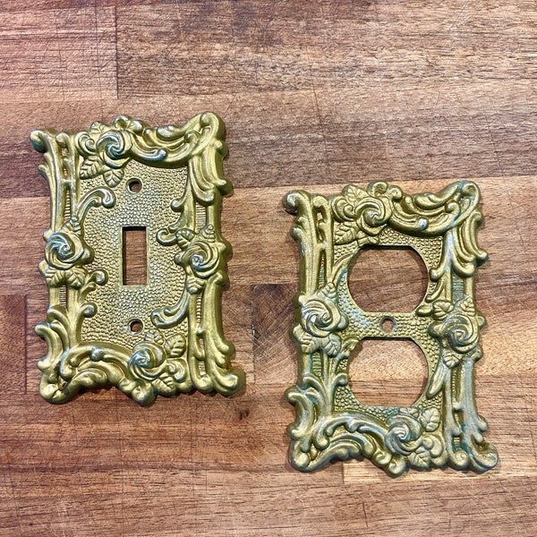 Vintage 1967 American Tack & Howe Brass Switch Plate Outlet covers Old Money Decorative Home Decor Electric Sold individually