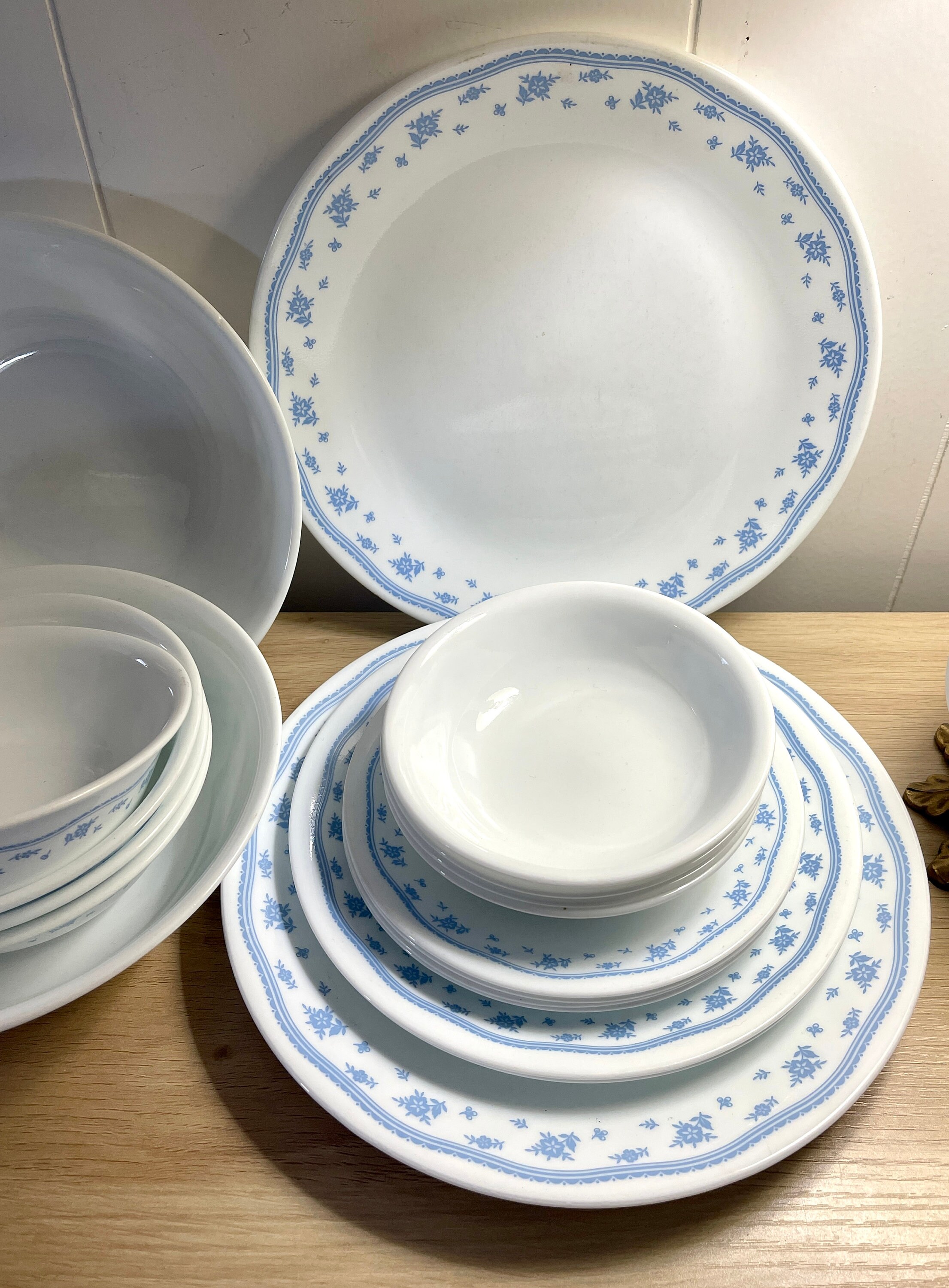 Vintage Morning Blue Corelle Dishes Plates Bowls SOLD INDIVIDUALLY