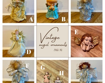 Assortment of Vintage Angel Cherub Ornaments 60s - 90s Retro Holiday Crafting Decor SOLD INDIVIDUALLY