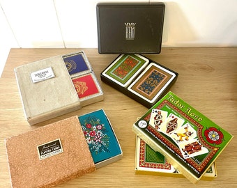 Vintage Kem Pinochle Playing Cards Set With Two Decks Pinochle Cards in Holder With Instructions Vintage Family Games Cards Games Etsy