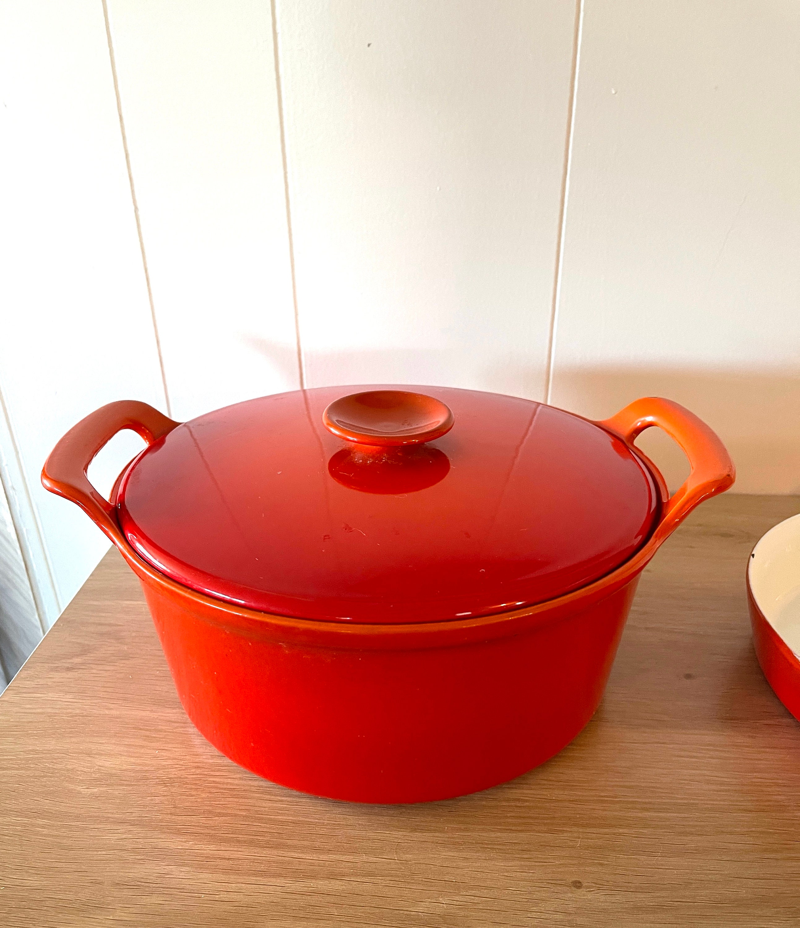 Denmark Red Enameled Cast Iron 10.5”x5 Covered Dutch Oven Pot