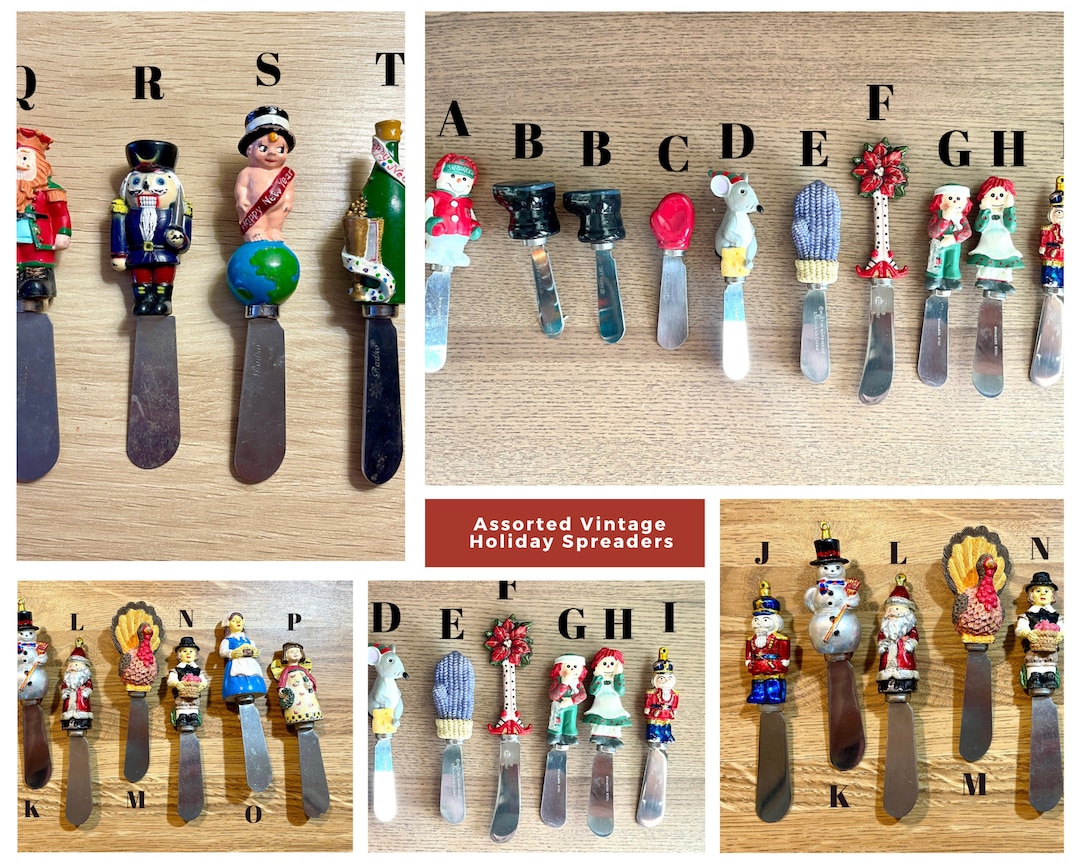 Vintage Holiday Cheese Spreaders SOLD INDIVIDUALLY Party Server