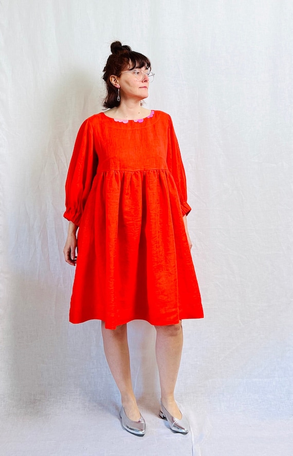 Red puffy dress short sale