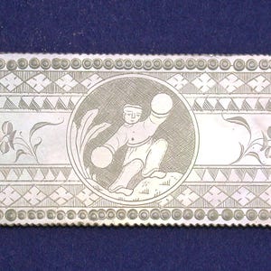 A 19th Century Chinese Mother-of-Pearl Hand-Carved Gaming Counter for a British Game Player