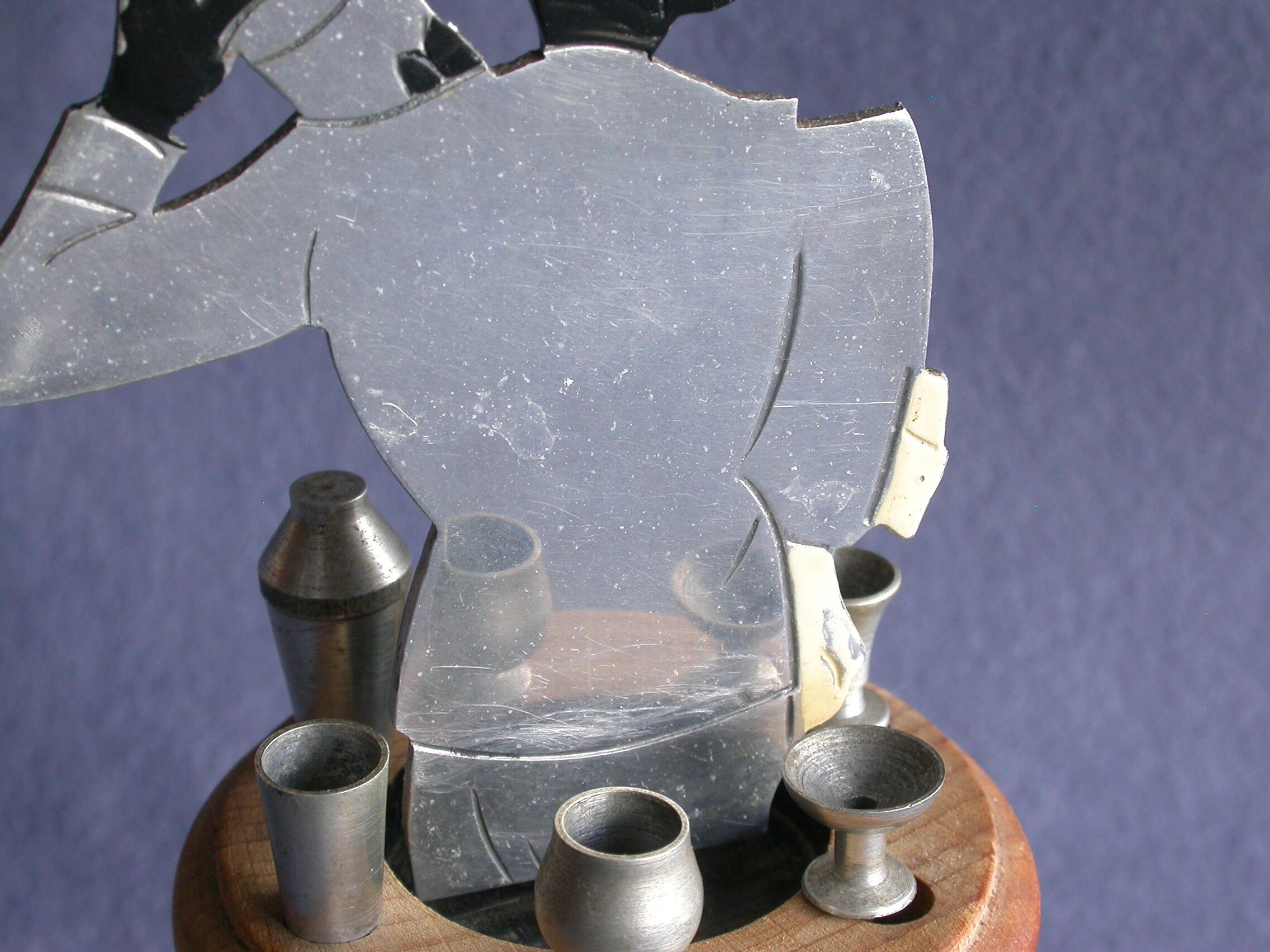 6 ANCIENS PORTE-COUVERTS Verre Et Chrome Dans Leur Ecrin Art Deco EUR