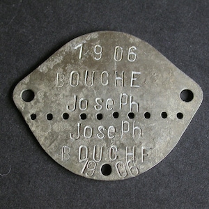 World War One Era French Army Dog Tag – Joseph Bouche