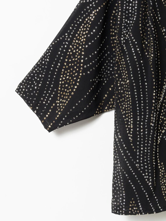 Retro Glitter Long Sleeve Blouse - M main image 1