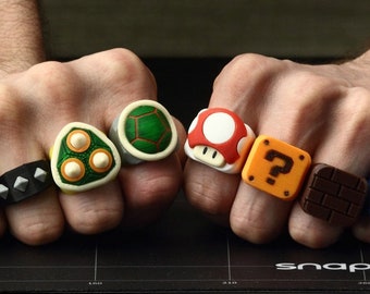 Super Mario Bros and Bowser Fan Art Rings