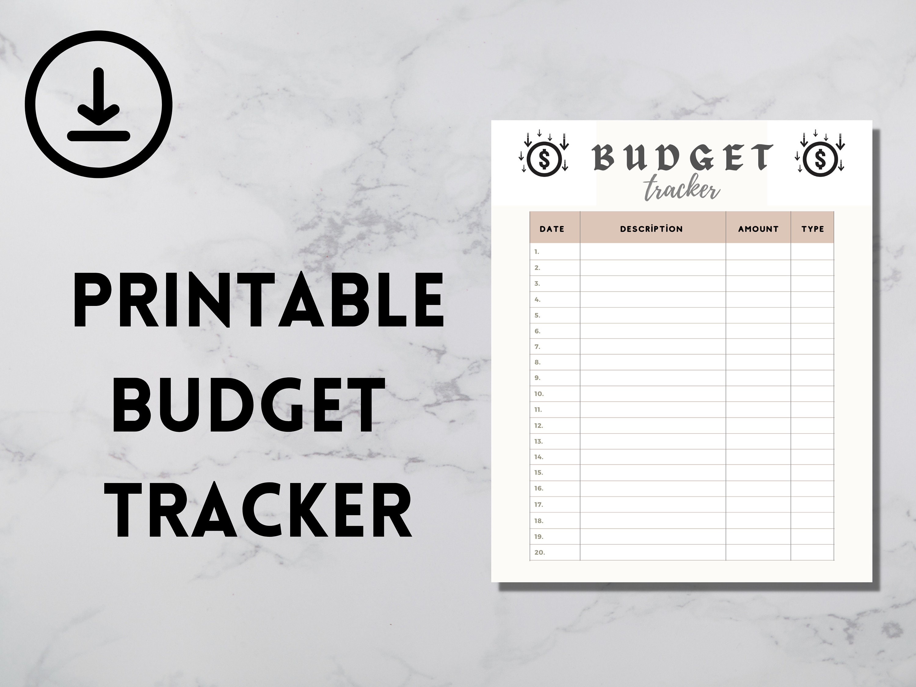 Printable Budget Tracker, Minimalist Budget Tracker, Finance Template ...