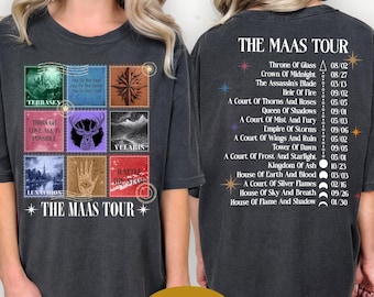 Sarah J Maas Eras Tour Shirt, Comfort Colors SJM Merch Tee, ACOTAR Crescent City TOG Shirt, Maas Tour Fan Gift, Throne of Glass Merch.