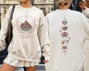 Velaris City of Starlight Sweatshirt, ACOTAR Velaris Sweater, The Night Court Hoodie, Court of Dreams Sweater, Sarah J Maas Bookish Gift.