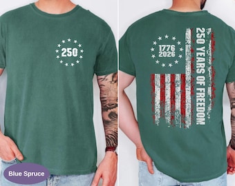 250th USA Anniversary Shirt, 250 Years of Freedom America Flag Tshirt, We The People Patriotic Unisex Tee, Vintage 4th of July Cozy Gift.