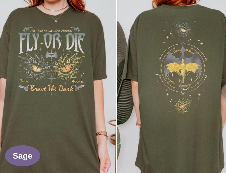 Fly Or Die Shirt, Onyx Storm Tshirt, Brave The Dark Tee, Dragon Rider Shirt, Dragon Books Lover, Gift for Readers, Violet Sorrengail Tee.