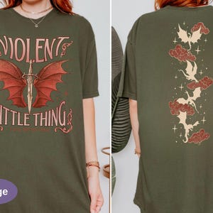 fourth wing shirt dragon rider bookish violent little thing tee