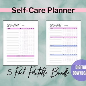 Self-Care druckbarer Planer, Checkliste für psychische Gesundheit und Wellness, Täglicher Well-Begin-Achtsamkeit, Self-Care Daily Plan, PDF, A4, A5, Letter