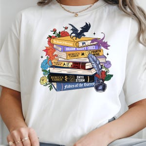 Onyx Storm inspired fantasy reader graphic shirt