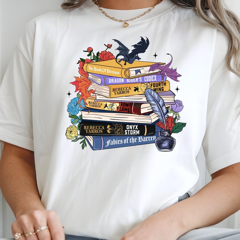 Onyx Storm inspired fantasy reader graphic shirt