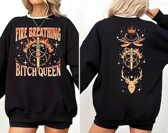 Fireheart Queen Aelin Sweatshirt, Throne Of Glass Fan Hoodie, She Will Not Be Afraid Sweater, Gift For TOG Book Lover, Bookish Sweatshirt.