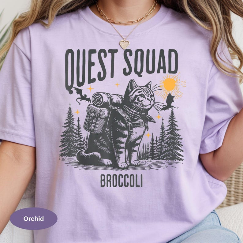 Cute broccoli cat bookish graphic tee