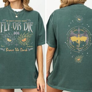 Fly Or Die Shirt, Onyx Storm Tshirt, Brave The Dark Tee, Dragon Rider Shirt, Dragon Books Lover, Gift for Readers, Violet Sorrengail Tee.