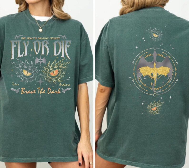 Fly Or Die Shirt, Onyx Storm Tshirt, Brave The Dark Tee, Dragon Rider Shirt, Dragon Books Lover, Gift for Readers, Violet Sorrengail Tee.