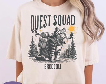 Quest Squad Broccoli Comfort Colors Shirt, Onyx Storm TShirt, Broccoli Cat Tee, Ridoc Romantasy Fan, Dragon Rider Shirt.