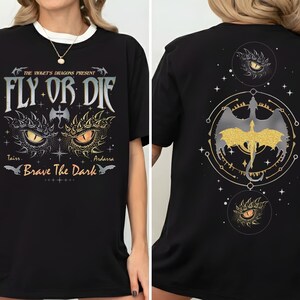Fly Or Die Shirt, Onyx Storm Tshirt, Brave The Dark Tee, Dragon Rider Shirt, Dragon Books Lover, Gift for Readers, Violet Sorrengail Tee.