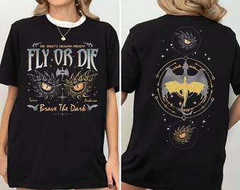 Fly Or Die Shirt, Onyx Storm Tshirt, Brave The Dark Tee, Dragon Rider Shirt, Dragon Books Lover, Gift for Readers, Violet Sorrengail Tee.