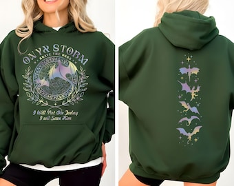 Onyx Storm Brave the Dark Sweatshirt, I Will Save Him Hoodie, Fourth Wing Series Bookish Sweater, Gift For Dragon Books Lover.