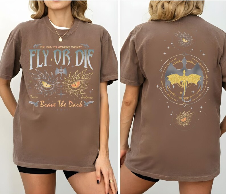 Fly Or Die Shirt, Onyx Storm Tshirt, Brave The Dark Tee, Dragon Rider Shirt, Dragon Books Lover, Gift for Readers, Violet Sorrengail Tee.