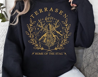 Terrasen Acotar Sweatshirt, Home Of The Stag Hoodie, Aelin Galathynius House Sweater, Sarah J Maas Bookish Gift, Gift for Rhysand Fan.