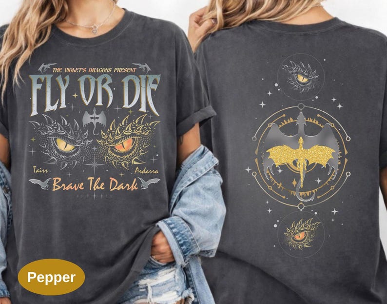 Fly Or Die Shirt, Onyx Storm Tshirt, Brave The Dark Tee, Dragon Rider Shirt, Dragon Books Lover, Gift for Readers, Violet Sorrengail Tee.