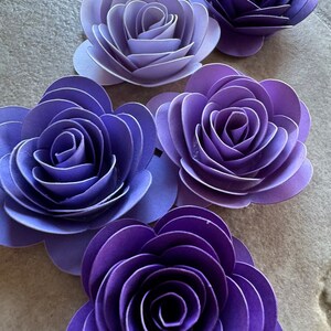 1.5&quot; inch Purple Rolled Paper Roses