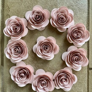 1.5 Inch Blush Pink Rolled Paper Roses - Etsy