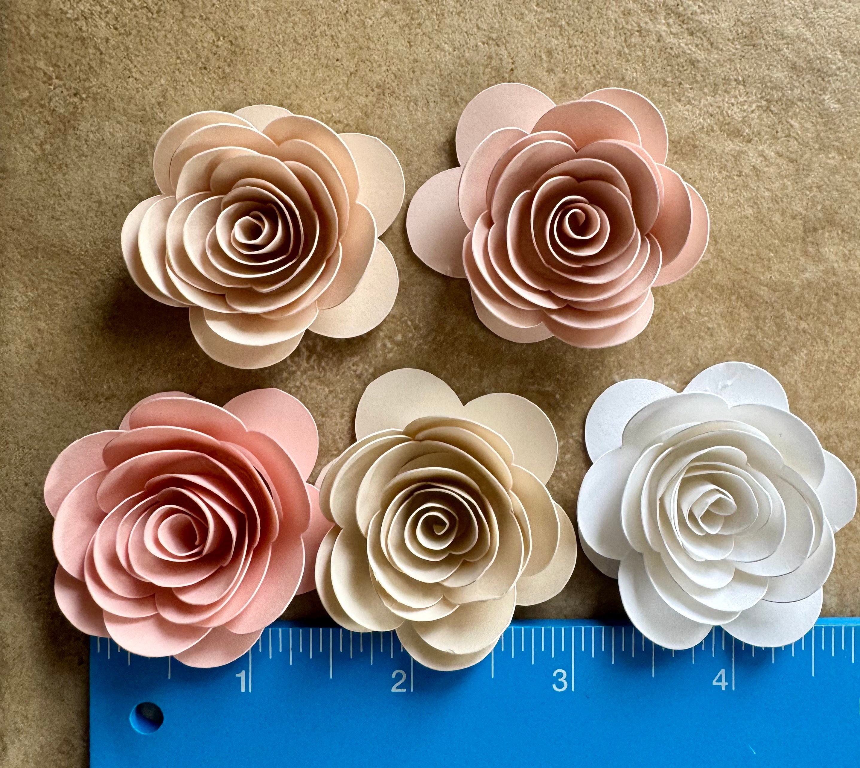 Rolled Paper Roses Pink 1.5
