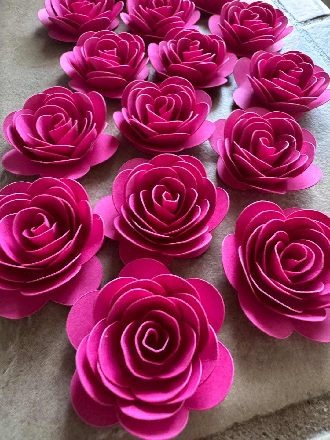 Pink Roses Roll 15pk NEW! Fuchsia Pink Rolled Paper Roses 1” Inch - Etsy