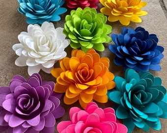 12pk Rainbow Starburst Rolled Paper Flowers 1” inch