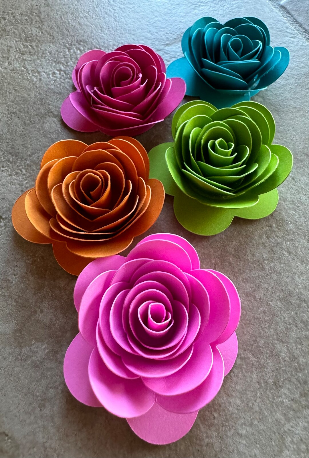 Rolled Paper Roses Pink 1.5
