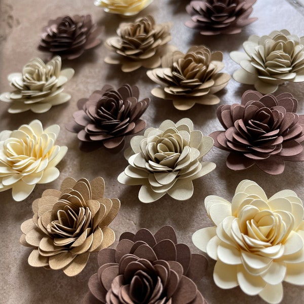 Brown Paper Flowers - Etsy