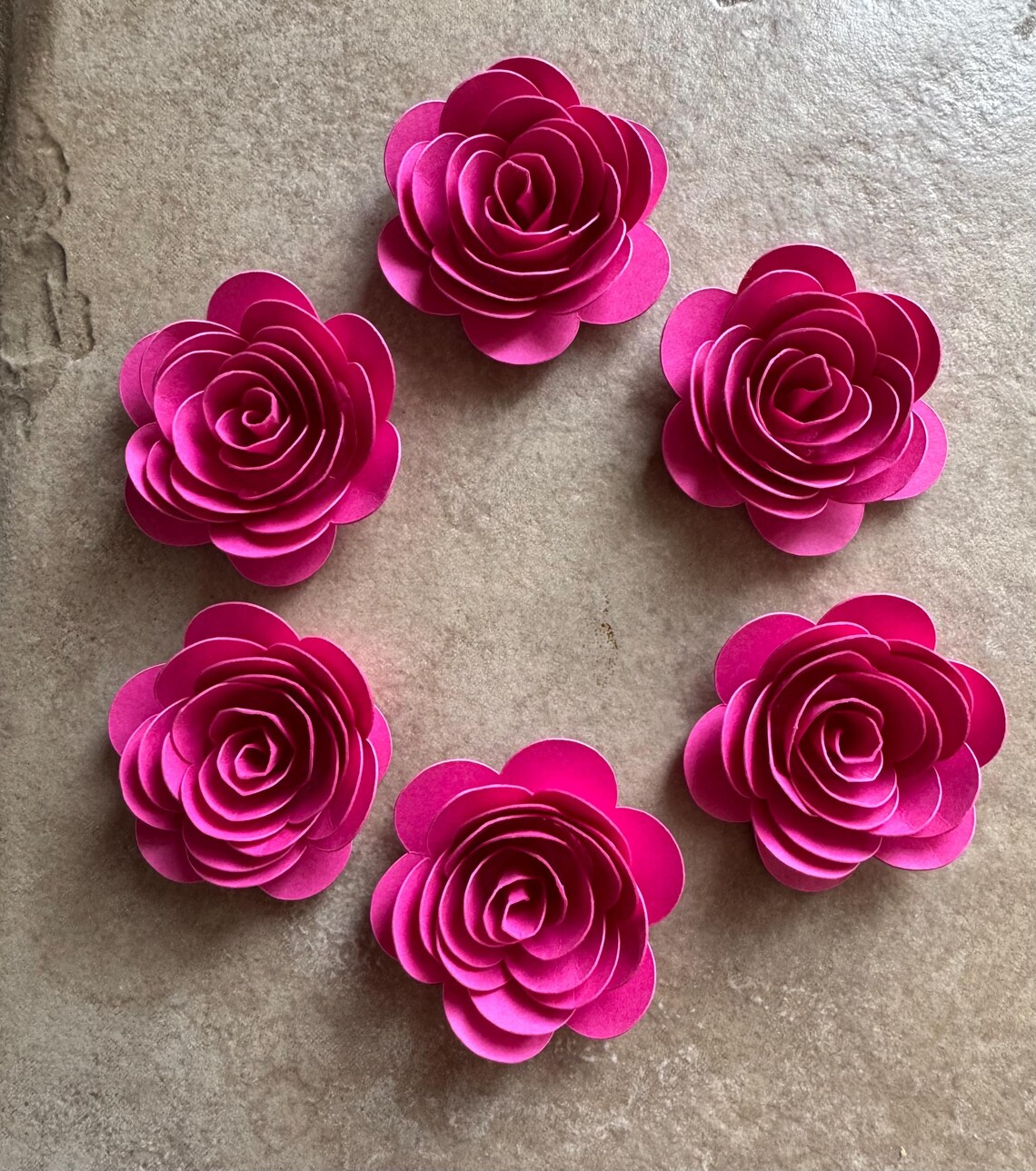 Rolled Paper Roses Pink 15pk NEW! Fuchsia Pink Rolled Paper Roses 1” Inch - Etsy