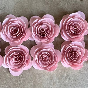 Rolled Paper Roses Pink 1.5 Inch Light Pink Rolled Paper Roses - Etsy