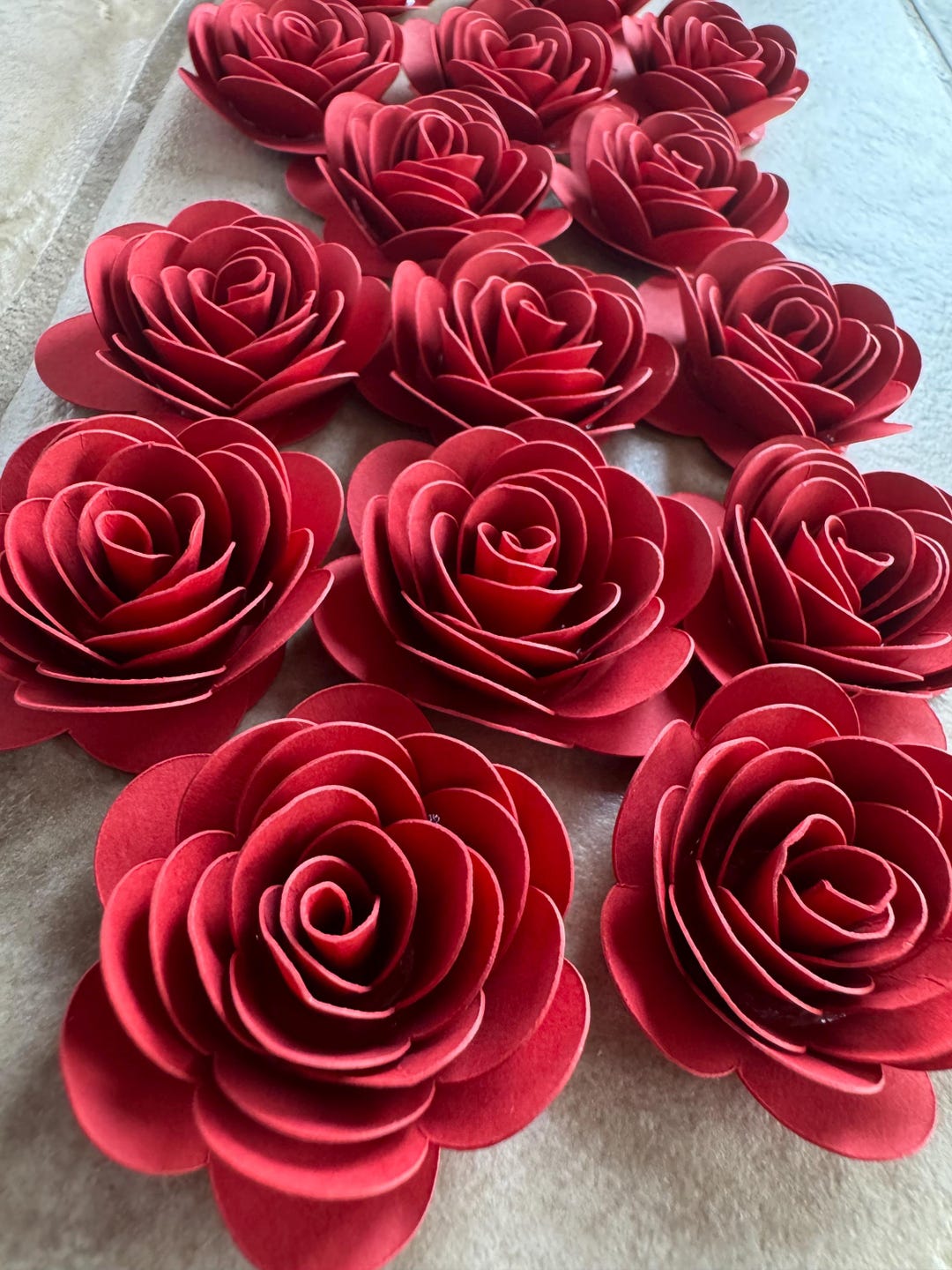 15pk Red Rolled Paper Roses 1” Inch - Etsy