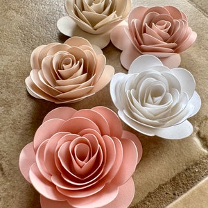 Rolled Paper Roses Pink 1.5