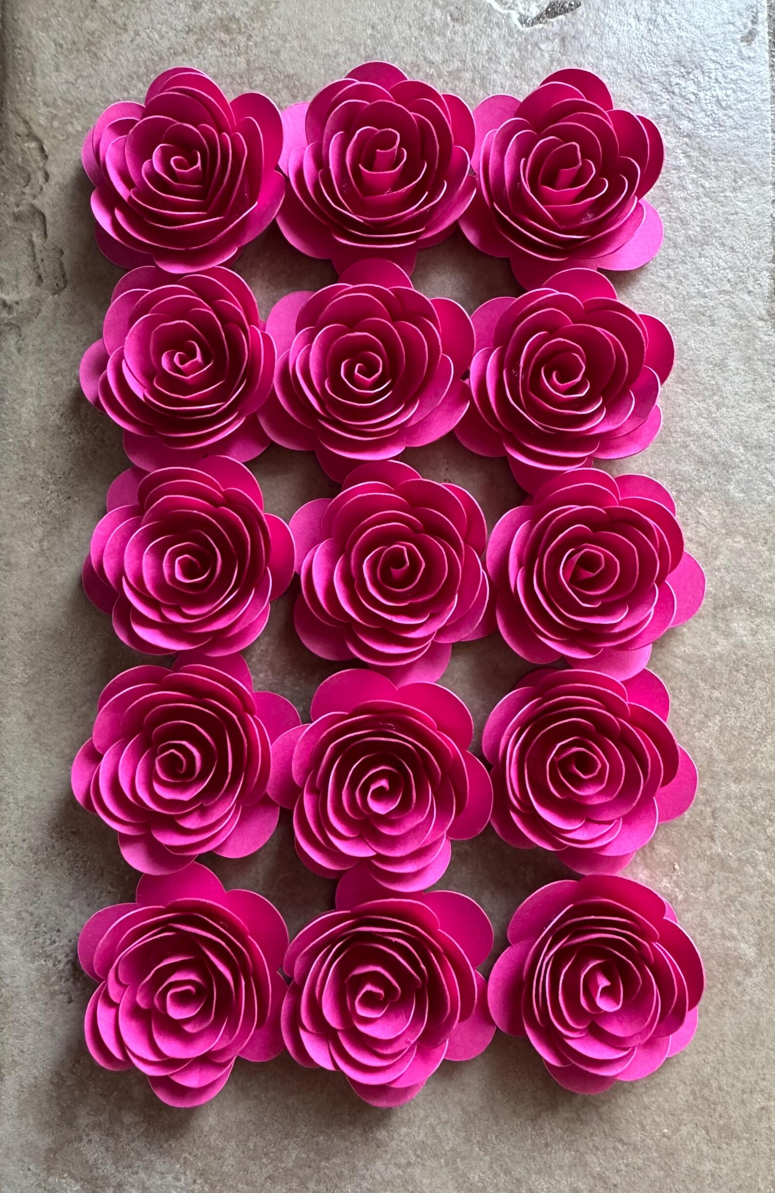 Rolled Paper Roses Pink 15pk NEW! Fuchsia Pink Rolled Paper Roses 1” Inch - Etsy
