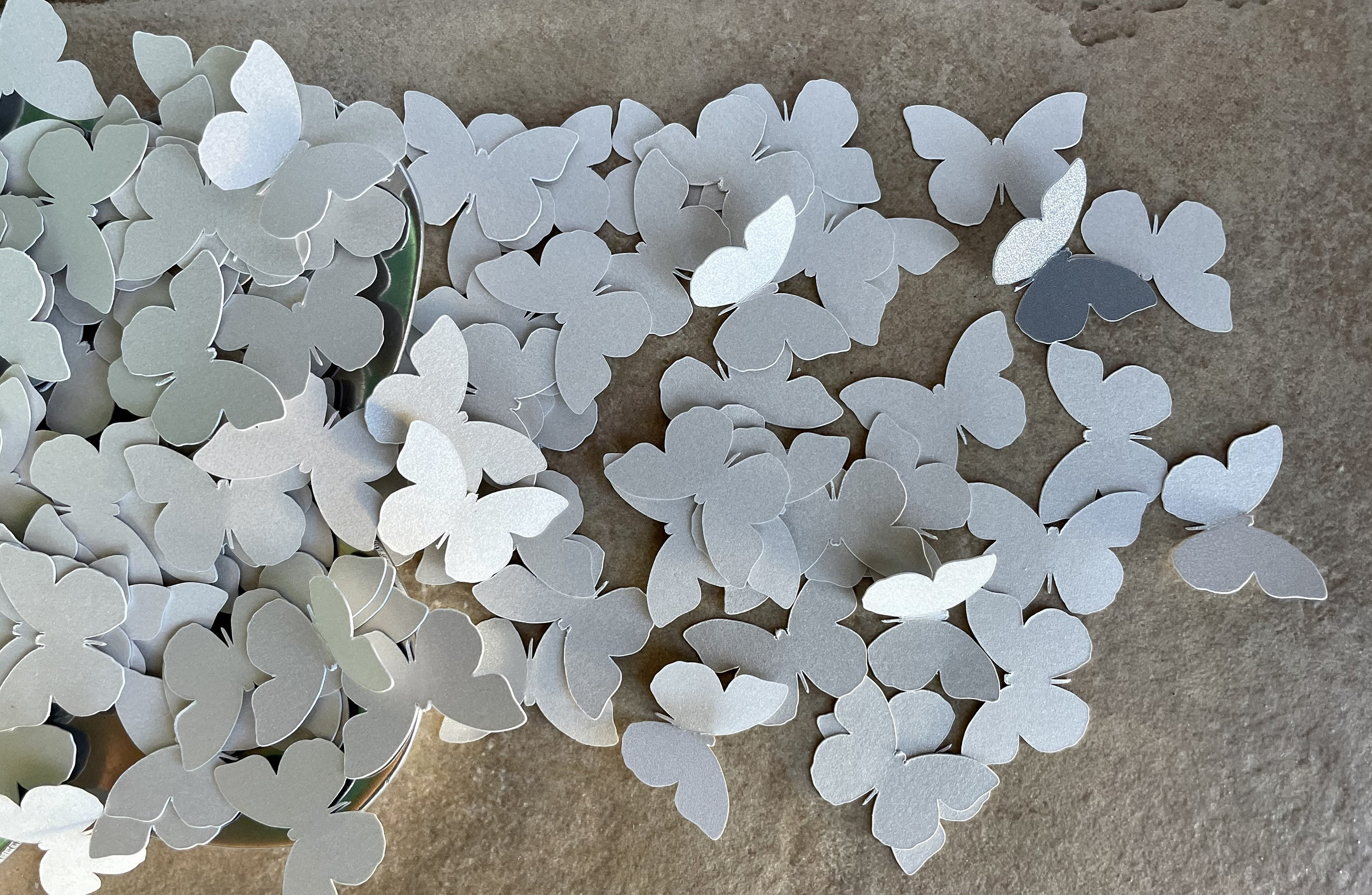 ChampagneSilver Shimmer Butterfly Confetti 200 pieces