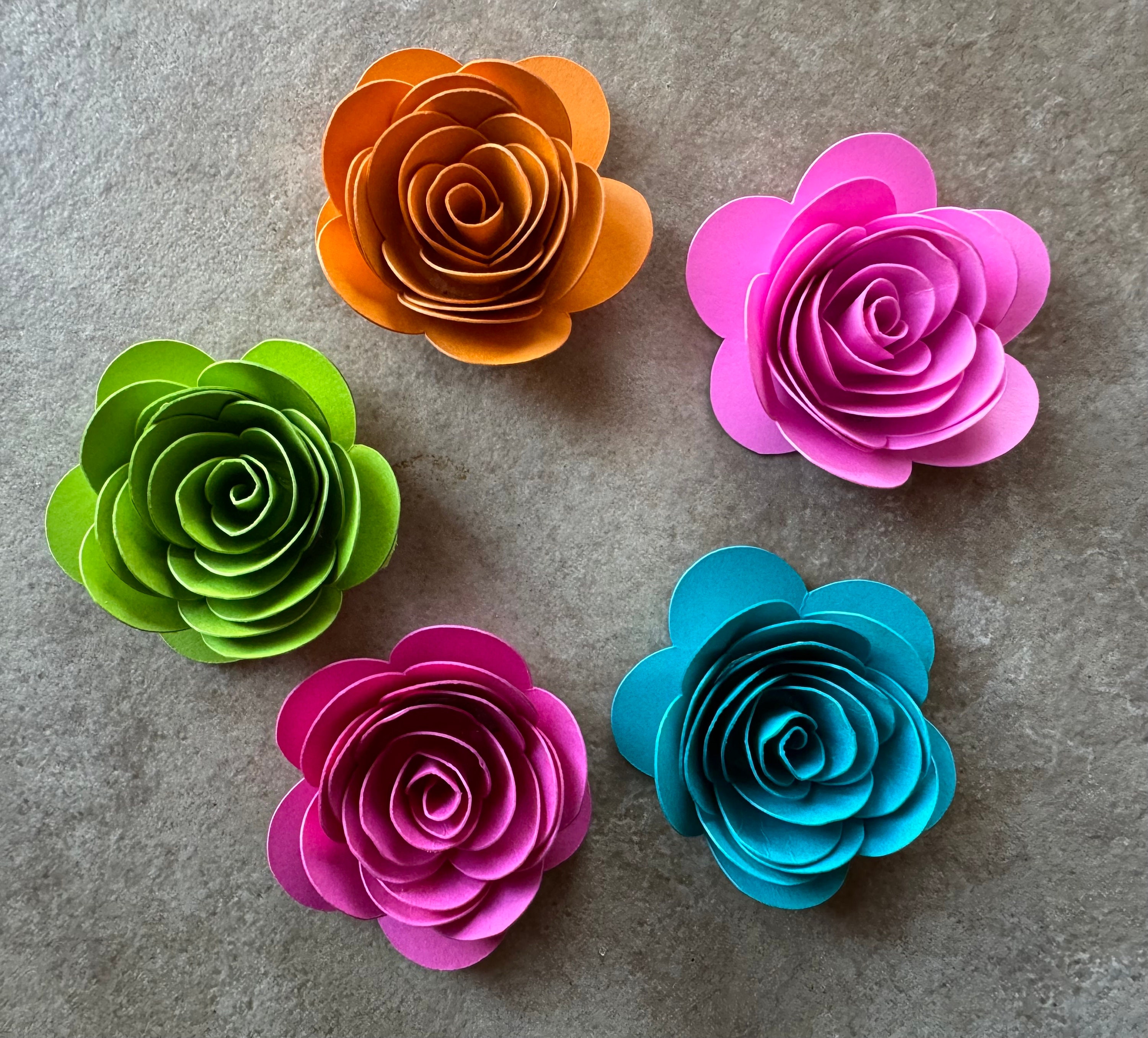 15pk Brights Rolled Paper Roses 1” Inch - Etsy