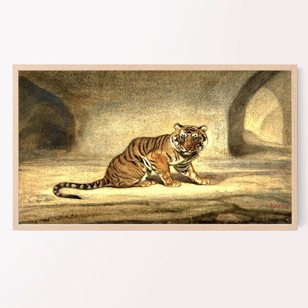 Samsung Frame TV Art, Tiger, Frame TV Art, Instant Digital Download | Tiger by Antoine-Louis Barye