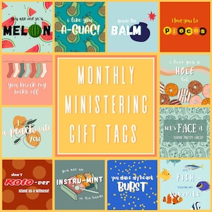 MINISTERING SISTER // gift tags // printable pdf // monthly handout