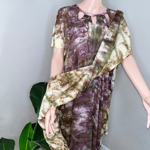 Tie dye maxi dress with scarf baati karis with gabsar