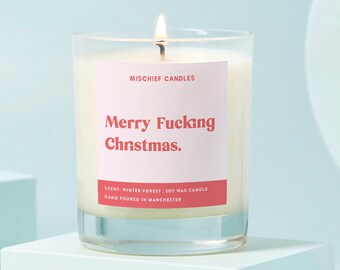 Funny Christmas Gift For Her | Friend Christmas Gift | Funny Secret Santa Gift | Soy Wax Candle | Merry Christmas